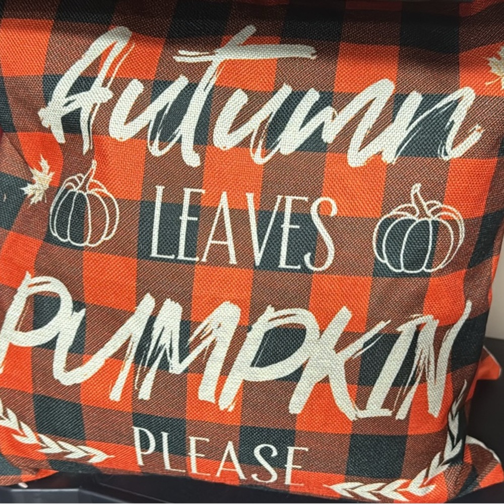 Autumn Leaves Pumpkin Decorative Pillow